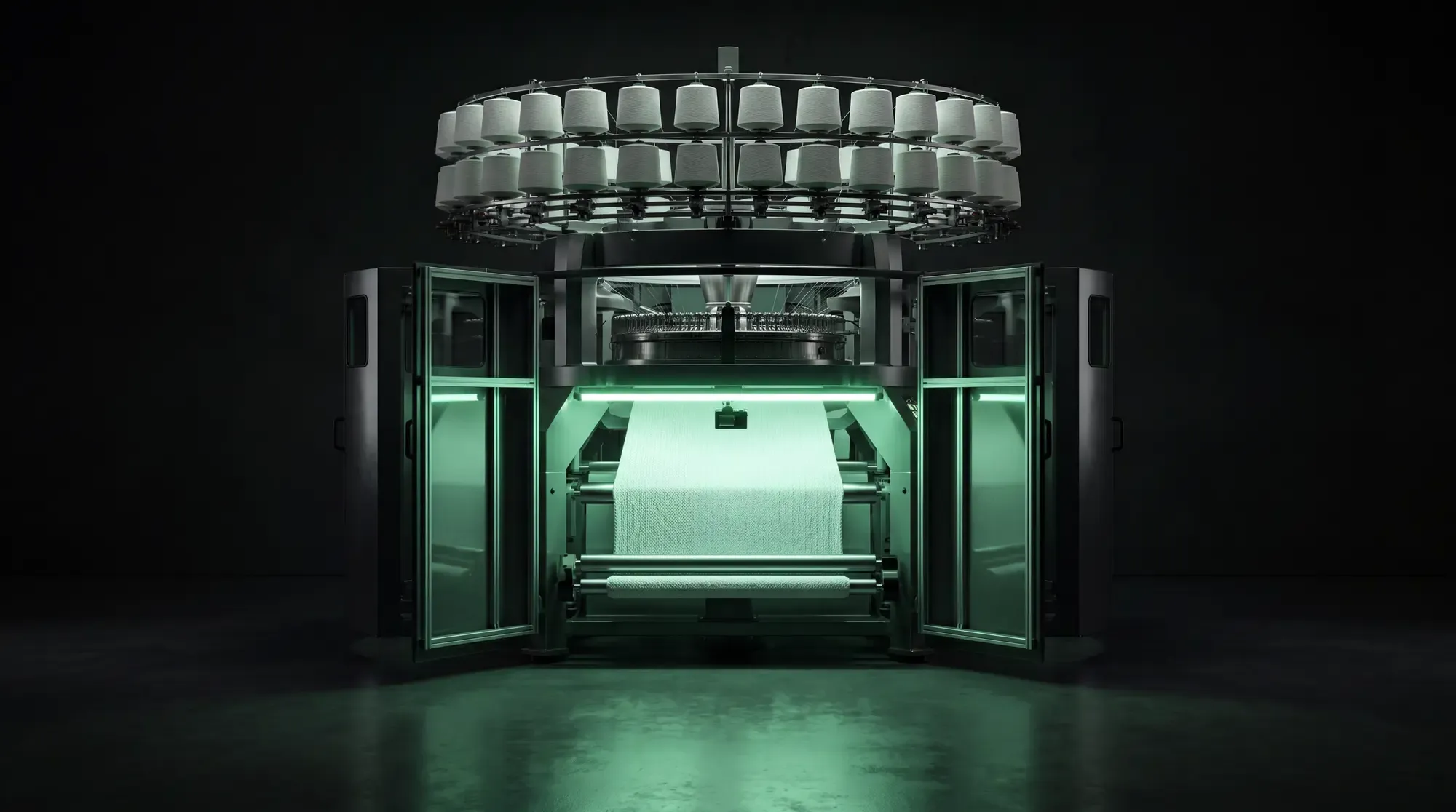 Unidade Centrato Vision instalada em tear rotativo de malharia