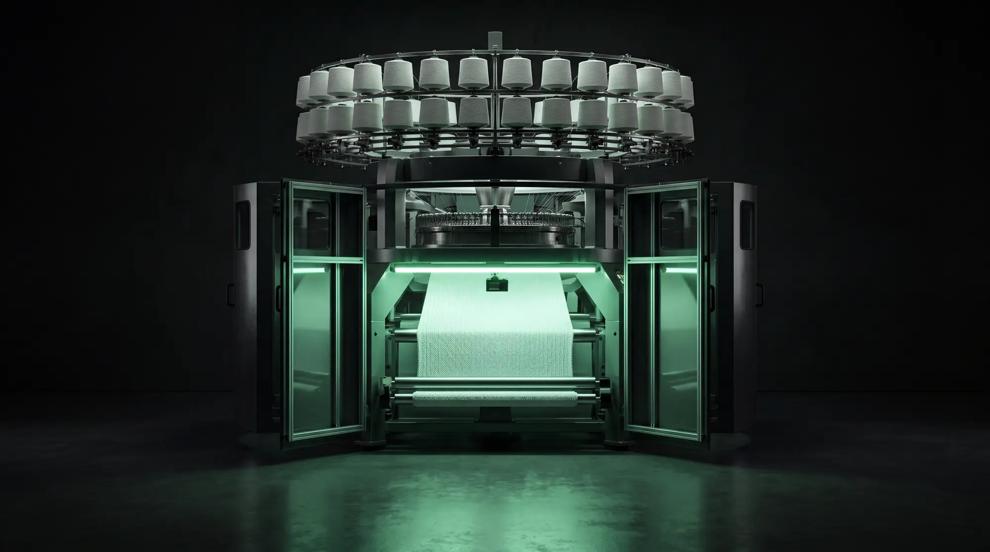 Unidade Centrato Vision instalada em tear rotativo de malharia
